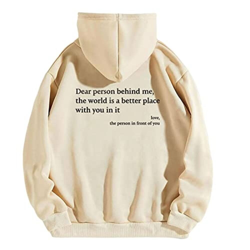 Unbranded Tan Graphic Motivational Pullover Hoodie Unisex Size Medium